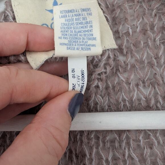 Aerie V-Neck Open Weave Long Sleeve Pull Over Sweater Women's Large Tan - Picture 4 of 7